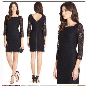DVF Zarita black lace dress
